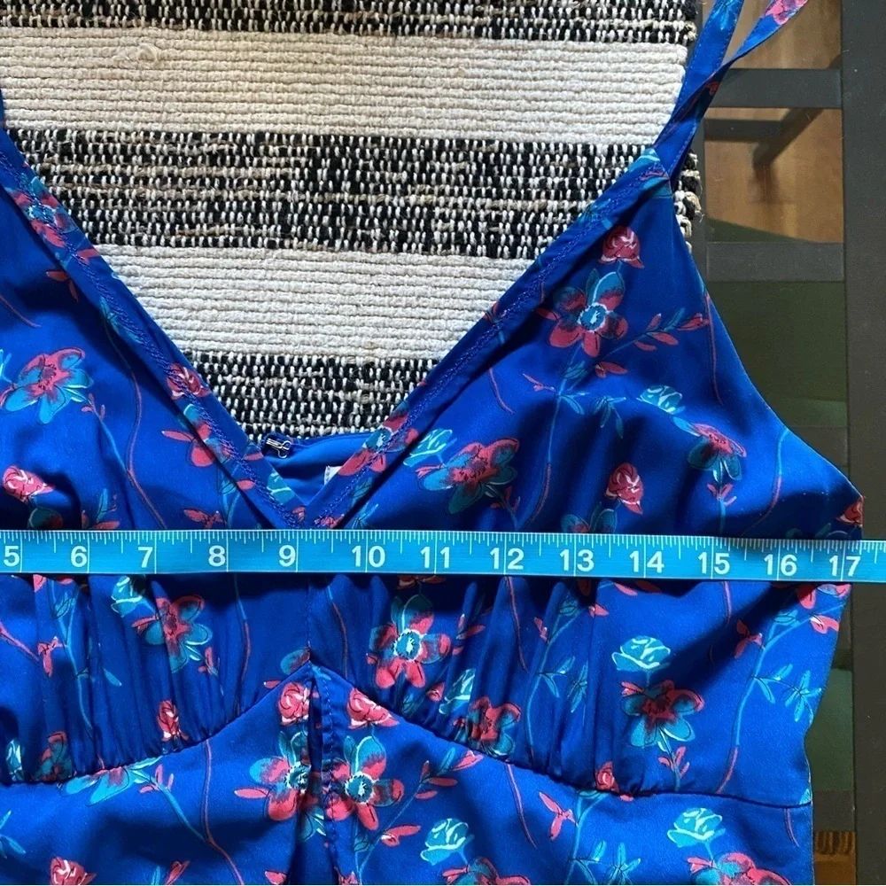 Thakoon Collective Blue Floral Wide Leg Jumpsuit 10 - Picture 12 of 16